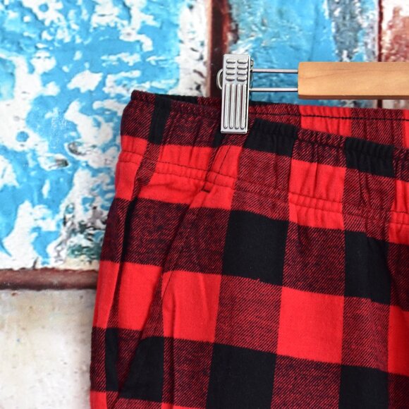 Men's Old Navy Straight Flannel Pajama Sleep Pants XLARGE Red Buffalo Plaid NEW - Picture 4 of 10
